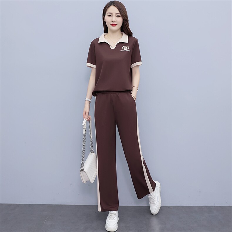 【现货当天发货】妈妈夏装运动服套装新款女休闲t恤减龄两件套,女装套装/套裙,妃曼
