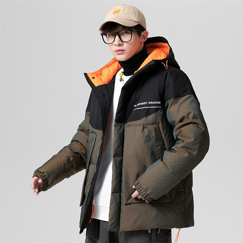 冬季90白鸭绒宽松保暖羽绒服休闲连帽渐变羽绒外套2707-P190,男装羽绒服,电商B306