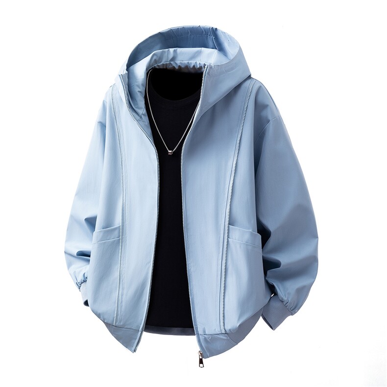 可二开拉链装饰解构大码M-5XL夹克男100%聚酯纤维JK78092P69控108图片