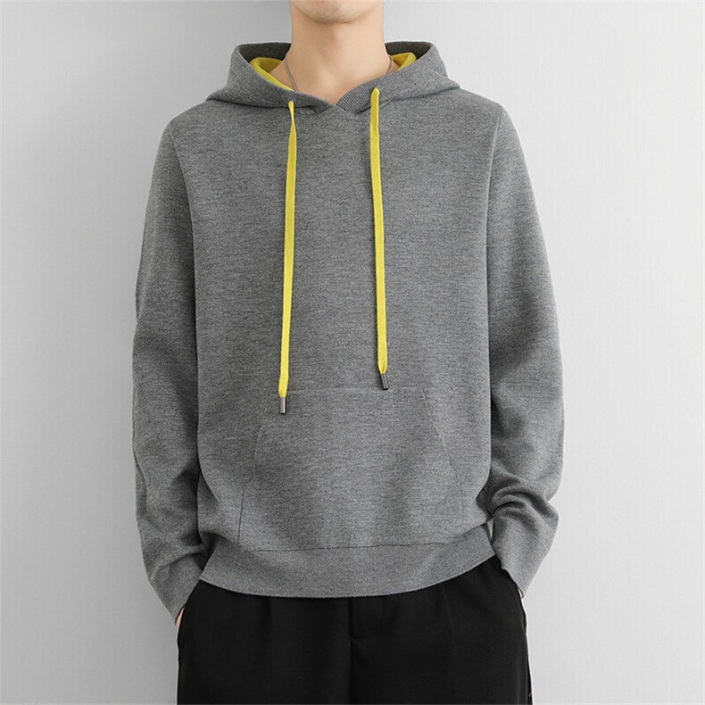 冬新款针织连帽套头加厚毛衣外套男宽松休闲百搭慵懒上衣，男装针织衫/毛衣，星座914