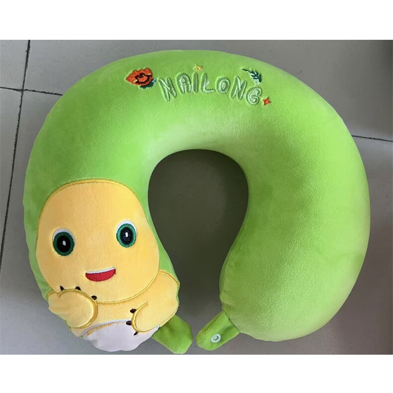 颈枕绿色奶龙，云朵毛绒玩具厂