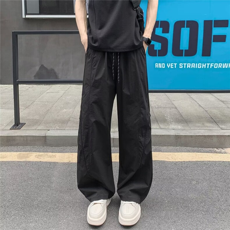 2025新款直筒休闲裤男宽松速干秋季剪裁户外运动阔腿裤K6650-P41,男装休闲裤,星座412-3