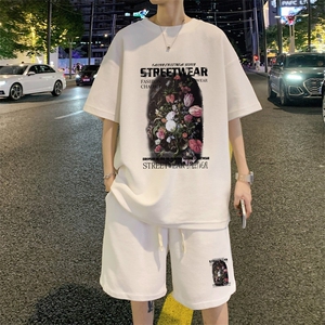 ！直播推荐款！2023夏季男士华夫格潮牌短袖T恤套装HTZ10P50图片