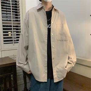 日系长袖衬衫男ins网红春秋潮牌衬衣潮流宽松休闲外套 W5104-P32图片