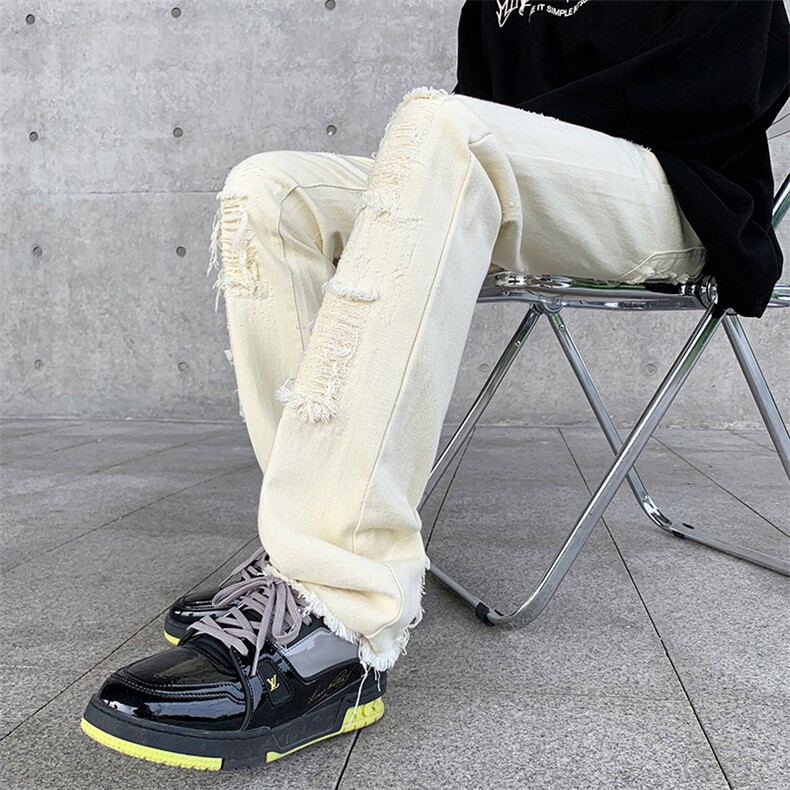 美式高街宽松牛仔裤潮流破洞休闲裤A161-S2335-P55,男装牛仔裤,电商A161