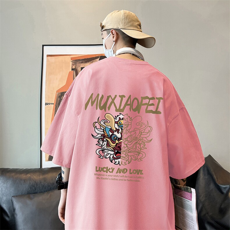 量大优可提供视频2024夏季新美式短袖T恤D223A-T24158-P18,男装T恤,电商019-1