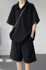 ！2026夏季新款男士翻领短袖套装百搭一套TZCS2502P66，男装休闲套装，电商B220