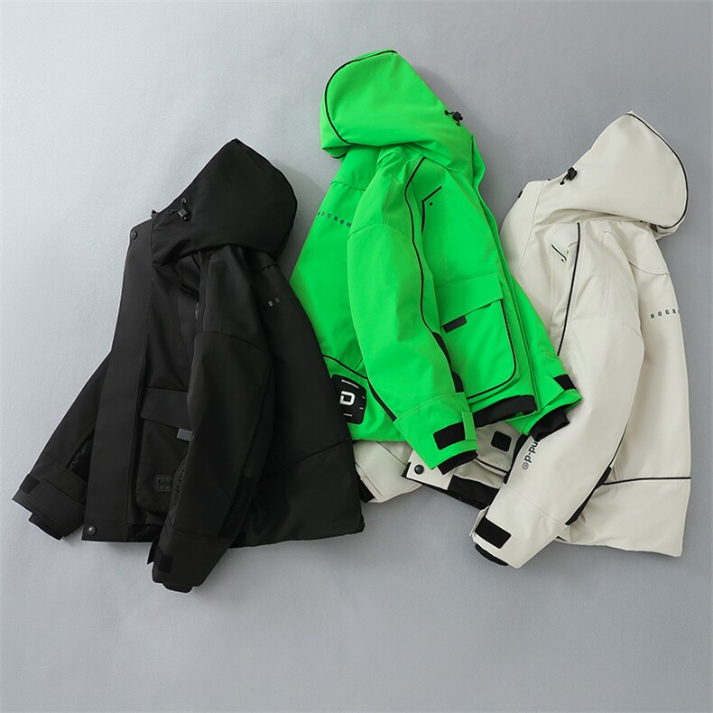 90白鸭绒工装连帽羽绒服男款冬季潮牌设计感休闲宽松拼接外套4023,男装羽绒服,电商A234