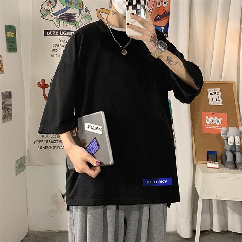 Q11202-P30春夏季七分袖t恤男大码五分袖男短袖中袖,男装T恤,电商A040