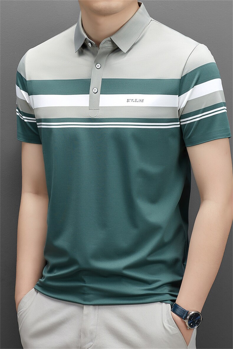 夏季短袖POLO衫中青年男装冰丝时尚百搭商务休闲t恤QS3061-P90,男装Polo衫,星座1105-3