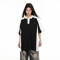 得物抖音高品质二开240克纯棉美式POLO翻领潮牌中性风短袖T恤，男装T恤，电商A486