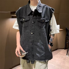 牛仔马甲男士韩版潮流高街帅百搭2024秋冬季ins无袖外套W5864-P53，男装背心/马甲，星座412-3