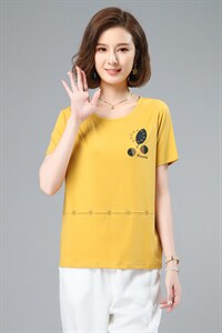 2021年夏季时尚气质百搭圆领T恤韩版套头优雅 直筒图片