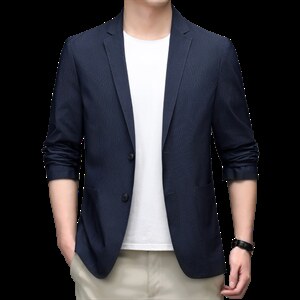 男士西服休闲西装外套男春秋单西秋季中年爸爸装2023新款单件上衣图片