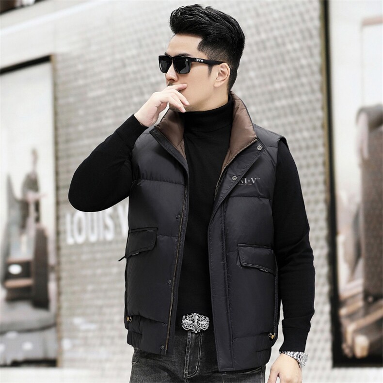 B89499钱塘2020-3厚款时尚冬季休闲中年长款男士羽绒服马甲P195,男装羽绒服,钱塘207-3