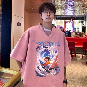 ！版权！2025夏季新款男士鹿皮绒短袖T恤情侣半袖TL2425特P19图片