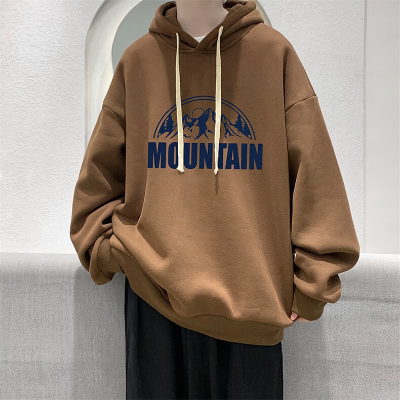 WY2255-P35加绒款-P40纯棉连帽卫衣男大码运动帽衫宽松薄外套男,男装卫衣,电商A040