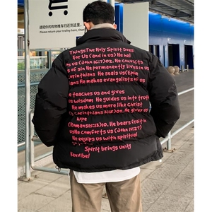 F545P85男女oversize棉服学生港风宽青年男生棉衣,6月初去西北旅行穿搭图片