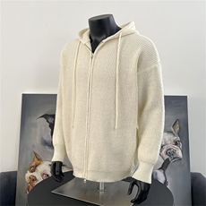 秋冬款加厚毛衣外套时尚纯色宽松连帽两侧开叉针织衫M6512/P60，男装针织衫/毛衣，星座506