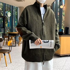 2024秋冬复古补丁袖拉链针织衫开衫男女毛衣，男装针织衫/毛衣，星座410-6（原星座1304-1）