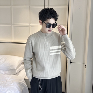 B353 MY829 P68 L-3XL 豆灰冬季男士常规版型潮版针织衫套头毛体图片