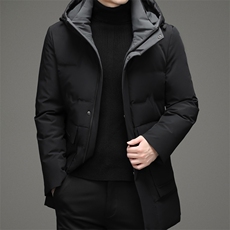 冬季新款中长款中青年连帽羽绒服爸爸装保暖男外套DFLDY1001-P305，男装羽绒服，电商B212（原钱塘6029）
