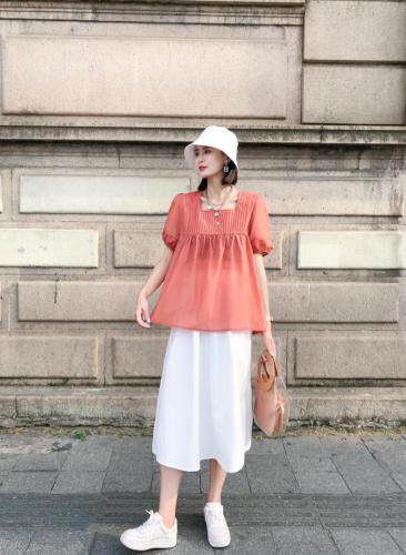 现货新款，前片打边小衫，女装，依纤