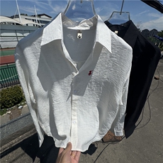 TS1风棉麻透气凉爽长袖刺绣衬衫慵懒学院高级面料有套装，男装衬衫，星座115A-1