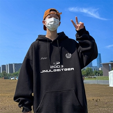 抖音得物供货可提供视频秋冬重磅美式宽松连帽卫衣DL2301，男装卫衣，电商A486