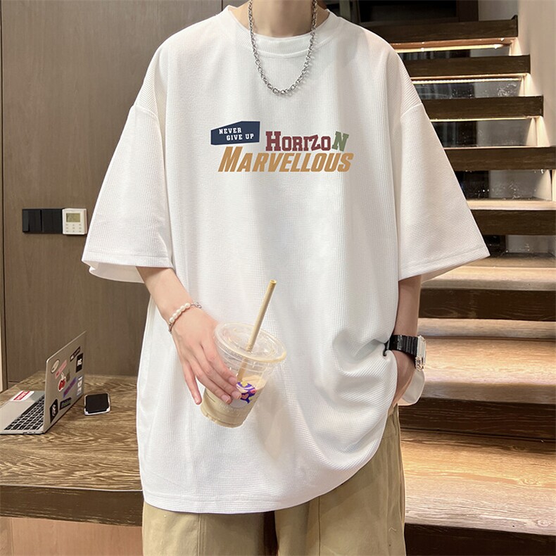 华夫格t恤男短袖男大码五分袖 大皂风 HT73384-P22图片