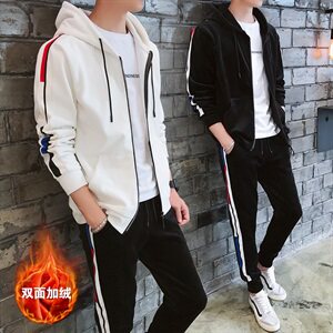 冬季加绒加厚金丝绒两件套运动服套装休闲卫衣套装男装DS297T,男装卫衣,电商A102