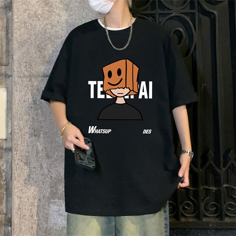T769P26夏季新品港风高街美式短袖T恤宽松ins重磅纯棉体恤,男装T恤,星座304A