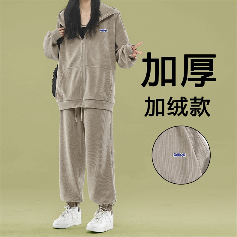 加绒加厚宽松两件套秋冬重磅两件套TZ855常规特批123加绒特批143，男装休闲套装，星座718