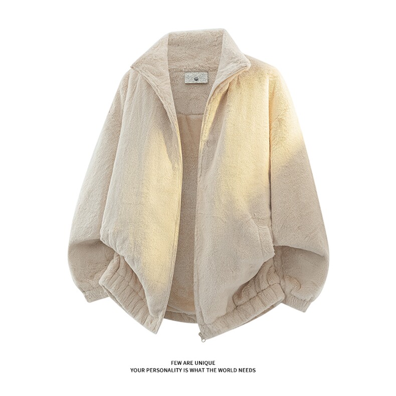 仿兔毛绒外套加绒潮牌情侣款保暖棉服男女D2660-TP60128,男装棉衣,电商A102