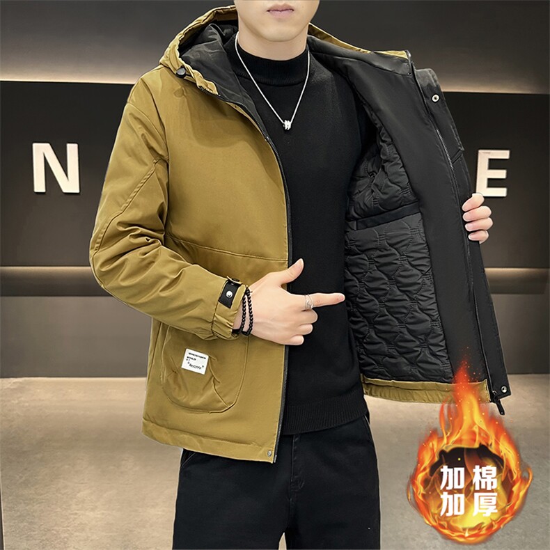 男秋冬款青少年帅气加棉夹克二棉衣服高薄棉冲锋衣1018-MY915-P75,男装棉衣,星座1018