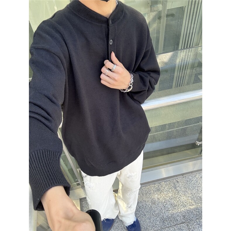 亨利领毛衣男款冬季可机洗毛线衫慵懒高级中性风针织衫,男装针织衫/毛衣,星座203-1