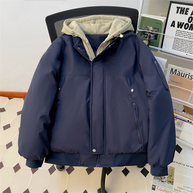 !潮流冬季连帽拉链加绒加厚棉衣情侣撞色棉服外套MY5567-P78,男装棉衣,星座610B-1