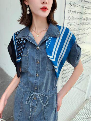 夏季新款丝巾，牛仔连衣裙。，女装连衣裙，雪儿诱惑