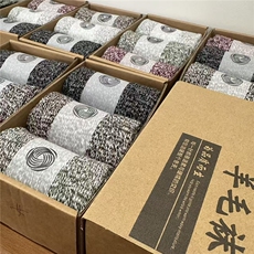 2025秋冬百搭时尚简约女花纱毛袜子，袜子，慕洵羊绒