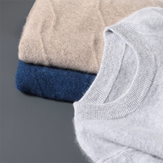 2025年秋季新款百搭男士12针螺旋纹假两件圆领羊毛衫，男装羊毛衫，邓利维