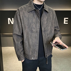 美式皮衣男2026新款秋季复古潮牌宽松机车皮夹克A313-2582-P165，男装夹克，电商A313