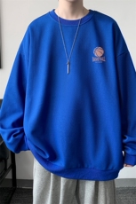 华夫格卫衣圆领卫衣男大码长袖t恤男外套HW76237-P30加绒款-P40，男装卫衣，电商A040