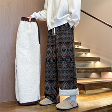 8XL-M羊羔绒裤子男冬季加绒加厚民族风重磅针织棉裤大码KZ023P78，男装民族服装，电商B312