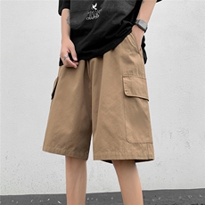 港风大口袋工装短裤男中裤男休闲潮流五分裤男DK77028P40控58，男装牛仔裤，星座227-7