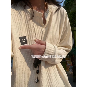 XZ809A/VVV3/P35/控48 美式V领硅胶印花肌理感百搭长T恤卫衣图片