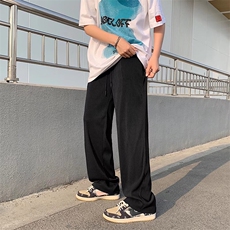 男春季潮流时尚休闲长裤坑条冰丝坠感拖地裤K2206P26，男装休闲裤，星座1116-2