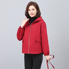 时尚保暖连帽棉服女短款宽松显瘦加绒外套冬季新款韩版百搭上衣，女装棉衣/棉服，依恋蒂丝