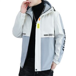 冬季门彩色棉服男模特加厚夹克风衣保暖外套工装棉衣灰868加绒图片