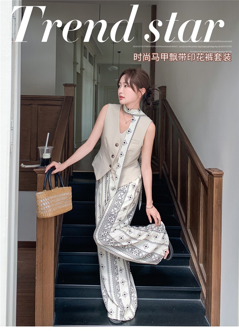 主推新款老钱风高级感单排扣马甲直筒裤女士套装2215-P185-K295,女装套装/套裙,网红馆