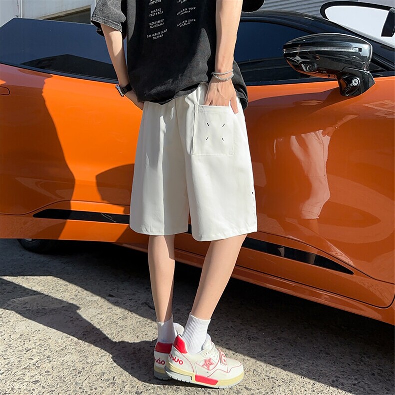 短裤男夏季美式复古拼接五分裤潮牌宽松大码XZ102B-1DK2502P25,男装牛仔裤,星座102B-1